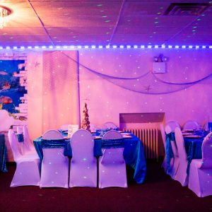 Marine themed party décor and table settings